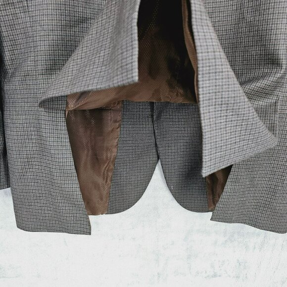 MICHAEL Kors Suit Jacket Blazer Sport Coat 40R Brown Plaid Double Vent 2 Button - Picture 10 of 12